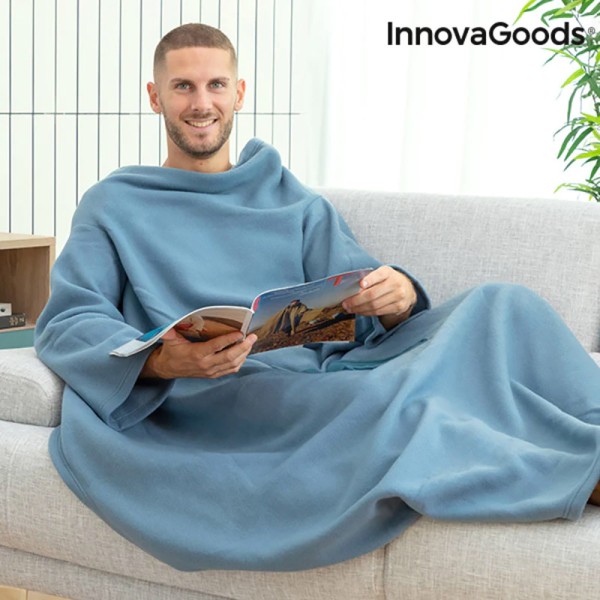 Batamanta individual con bolsillo central faboulazy azul 130 x 170 cm